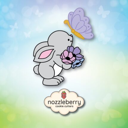 Λαγός με Λουλούδια και Πεταλούδα